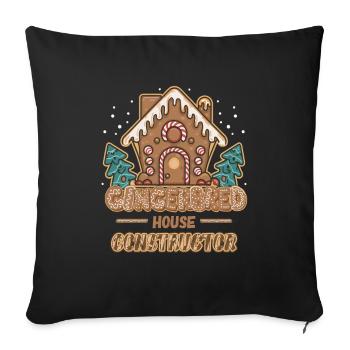 Gingerbread House Constructor Manufacturer Gift - Sofa pillowcase 17,3'' x 17,3'' (45 x 45 cm) - black - Front
