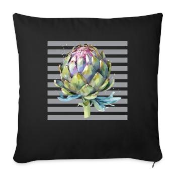 Retro Art Artichokes - Sofa pillowcase 17,3'' x 17,3'' (45 x 45 cm) - black - Front