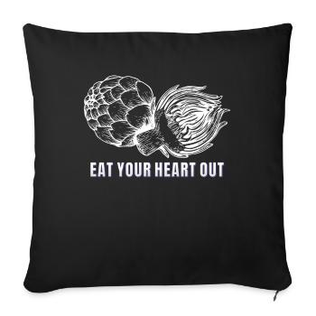 Eat Your Heart Out Artichokes - Sofa pillowcase 17,3'' x 17,3'' (45 x 45 cm) - black - Front