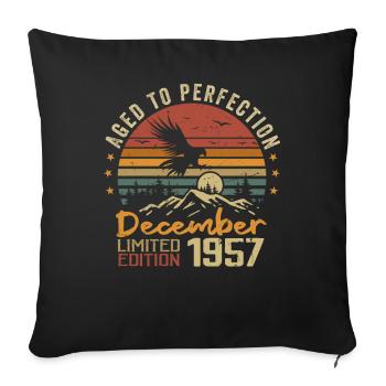 The legends were born in December 1957 - 1957 - Sofa pillowcase 17,3'' x 17,3'' (45 x 45 cm) - black - Front
