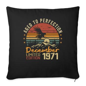 Les Légendes Sont Nées En Décembre 1971 - 1971 - Housse de coussin décorative 45 x 45 cm - noir - Devant
