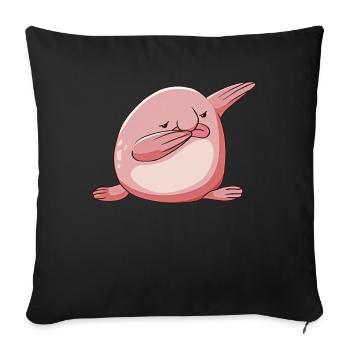 Kawaii Poisson Blob à pois - Housse de coussin décorative 45 x 45 cm - noir - Devant