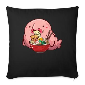 Kawaii Blobfish Ramen Japanese Food - Sofa pillowcase 17,3'' x 17,3'' (45 x 45 cm) - black - Front