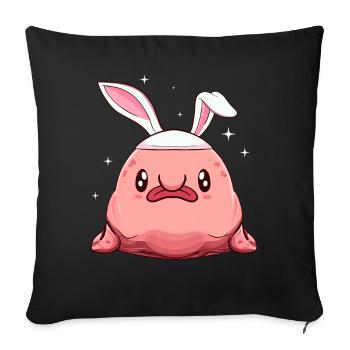 Kawaii Blobfish Easter Rabbit Bunny - Sofa pillowcase 17,3'' x 17,3'' (45 x 45 cm) - black - Front