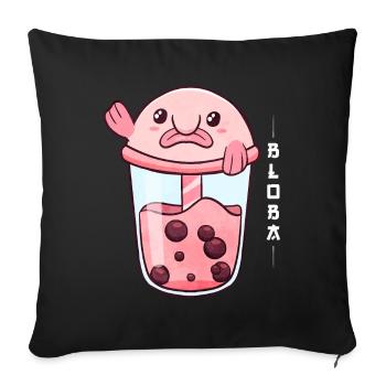 Blobfish Boba Bubble Milk Tea - Sofa pillowcase 17,3'' x 17,3'' (45 x 45 cm) - black - Front