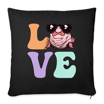 Groovy Blobfish - Sofa pillowcase 17,3'' x 17,3'' (45 x 45 cm) - black - Front