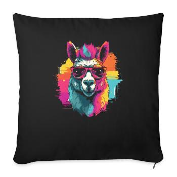 Lama Llama LGBT - Housse de coussin décorative 45 x 45 cm - noir - Devant