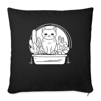 Katze - Sofakissenbezug 45 x 45 cm - Schwarz - Vorne