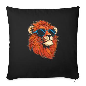 Lunettes de soleil Lion - Housse de coussin décorative 45 x 45 cm - noir - Devant