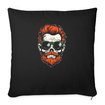 Halloween Skelett Schädel - Sofakissenbezug 45 x 45 cm - Schwarz - Vorne