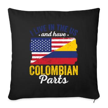 Live USA Colombien Parties Pays Drapeaux De Voyage - Housse de coussin décorative 45 x 45 cm - noir - Devant
