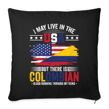 Colombian Blood Live USA South America Colombian - Sofa pillowcase 17,3'' x 17,3'' (45 x 45 cm) - black - Front