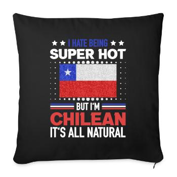 Super Hot Chilean All Natural Chilean Flag - Sofa pillowcase 17,3'' x 17,3'' (45 x 45 cm) - black - Front