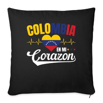 Colombia En Mi Corazon Wisdom Colombians - Sofa pillowcase 17,3'' x 17,3'' (45 x 45 cm) - black - Front