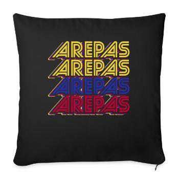 Colombie Arepas traditionnels sud-américains - Housse de coussin décorative 45 x 45 cm - noir - Devant