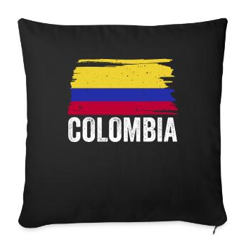 Colombie Pays Drapeau Colombien - Housse de coussin décorative 45 x 45 cm - noir - Devant