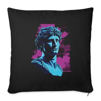 80's Classic Greek statue Synthwave - Sofa pillowcase 17,3'' x 17,3'' (45 x 45 cm) - black - Front