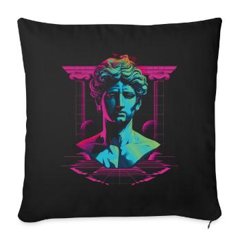 80's Classic Greek statue Synthwave - Sofa pillowcase 17,3'' x 17,3'' (45 x 45 cm) - black - Front