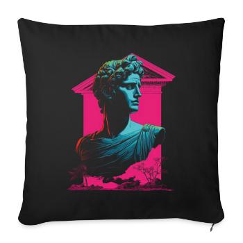 80's Classic Greek statue Synthwave - Sofa pillowcase 17,3'' x 17,3'' (45 x 45 cm) - black - Front
