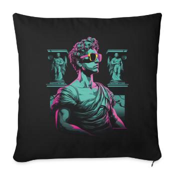 80's Classic Greek statue Synthwave - Sofa pillowcase 17,3'' x 17,3'' (45 x 45 cm) - black - Front