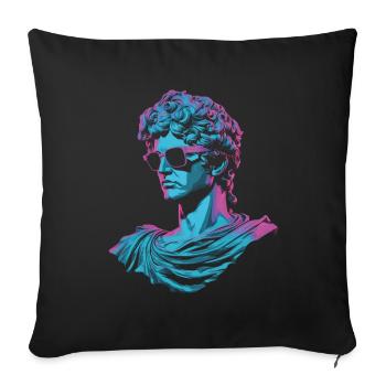 80's Classic Greek statue Synthwave - Sofa pillowcase 17,3'' x 17,3'' (45 x 45 cm) - black - Front
