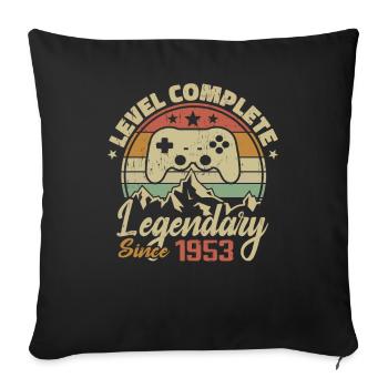 1953 Complete Level Birthday Gift - 1953 - Sofa pillowcase 17,3'' x 17,3'' (45 x 45 cm) - black - Front