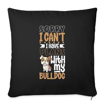 Projets avec mon bouledogue - Housse de coussin décorative 45 x 45 cm - noir - Devant