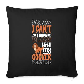 Plans avec mon Cocker Spaniel - Housse de coussin décorative 45 x 45 cm - noir - Devant