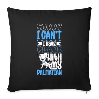 Plans avec mon dalmatien - Housse de coussin décorative 45 x 45 cm - noir - Devant