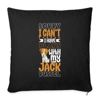 Pläne mit meinem Jack Russel Terrier - Sofakissenbezug 45 x 45 cm - Schwarz - Vorne