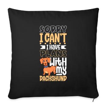 Projets avec mon teckel - Housse de coussin décorative 45 x 45 cm - noir - Devant