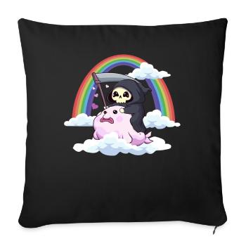 Kawaii Pastel Goth Blobfish Death Grim Reaper - Housse de coussin décorative 45 x 45 cm - noir - Devant