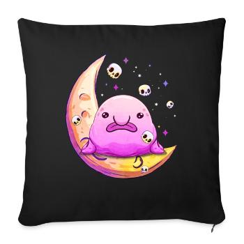 Kawaii Pastel Goth Sad Blobfish Crescent Moon Sha - Sofa pillowcase 17,3'' x 17,3'' (45 x 45 cm) - black - Front