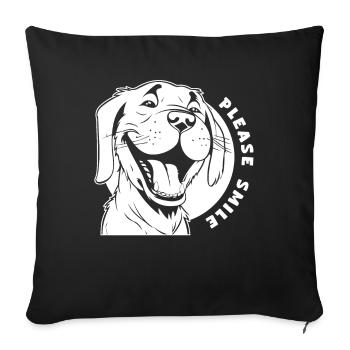 Labrador Just Smile - Sofa pillowcase 17,3'' x 17,3'' (45 x 45 cm) - black - Front