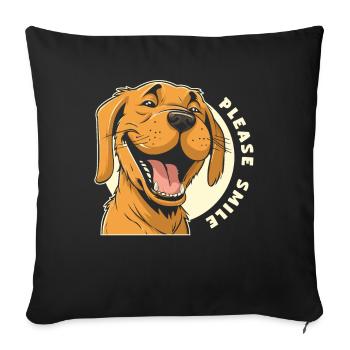Labrador Cute Just Smile - Sofa pillowcase 17,3'' x 17,3'' (45 x 45 cm) - black - Front