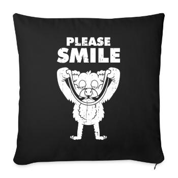 Koala Bear Funny Just Smile - Sofa pillowcase 17,3'' x 17,3'' (45 x 45 cm) - black - Front