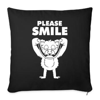 Koala Bear Funny Just Smile - Sofa pillowcase 17,3'' x 17,3'' (45 x 45 cm) - black - Front
