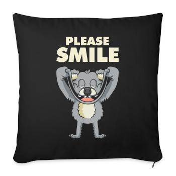 Koala Bear Funny Just Smile - Sofa pillowcase 17,3'' x 17,3'' (45 x 45 cm) - black - Front