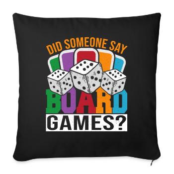 Board Games Game Board Gift - Sofa pillowcase 17,3'' x 17,3'' (45 x 45 cm) - black - Front