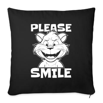 Hamster Gold Hamster Funny Just Smile - Sofa pillowcase 17,3'' x 17,3'' (45 x 45 cm) - black - Front