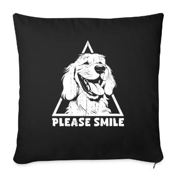 Golden Retriever Just Smile - Sofa pillowcase 17,3'' x 17,3'' (45 x 45 cm) - black - Front