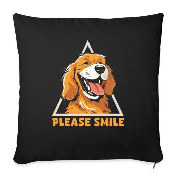 Golden Retriever Cute Just Smile - Sofa pillowcase 17,3'' x 17,3'' (45 x 45 cm) - black - Front