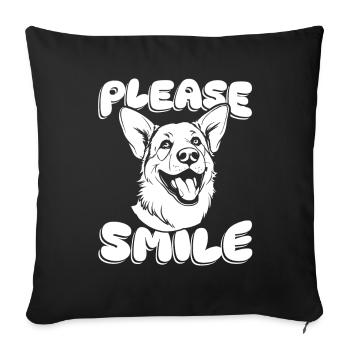 German Shepherd Just Smile - Sofa pillowcase 17,3'' x 17,3'' (45 x 45 cm) - black - Front