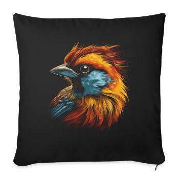 Sparrow, Majestic, Animal, Tropical - Sofa pillowcase 17,3'' x 17,3'' (45 x 45 cm) - black - Front