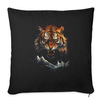 Tiger, Nature, Animals - Sofa pillowcase 17,3'' x 17,3'' (45 x 45 cm) - black - Front