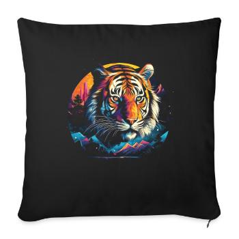 Majestic Tiger Wilderness Wild Powerful - Sofa pillowcase 17,3'' x 17,3'' (45 x 45 cm) - black - Front