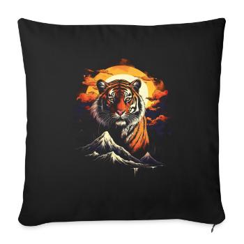 Majestic Tiger Wilderness Wild Powerful - Sofa pillowcase 17,3'' x 17,3'' (45 x 45 cm) - black - Front