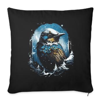 Majestic Bird Illustration Bird Lover - Sofa pillowcase 17,3'' x 17,3'' (45 x 45 cm) - black - Front