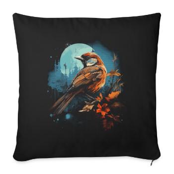 Majestic Bird Illustration Bird Lover - Sofa pillowcase 17,3'' x 17,3'' (45 x 45 cm) - black - Front