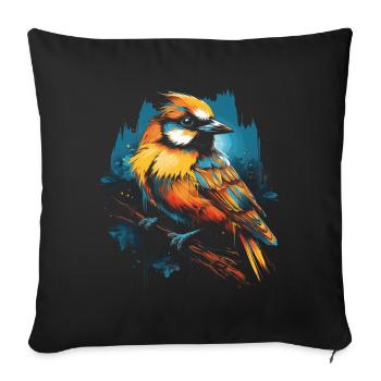 Majestic Bird Illustration Bird Lover - Sofa pillowcase 17,3'' x 17,3'' (45 x 45 cm) - black - Front